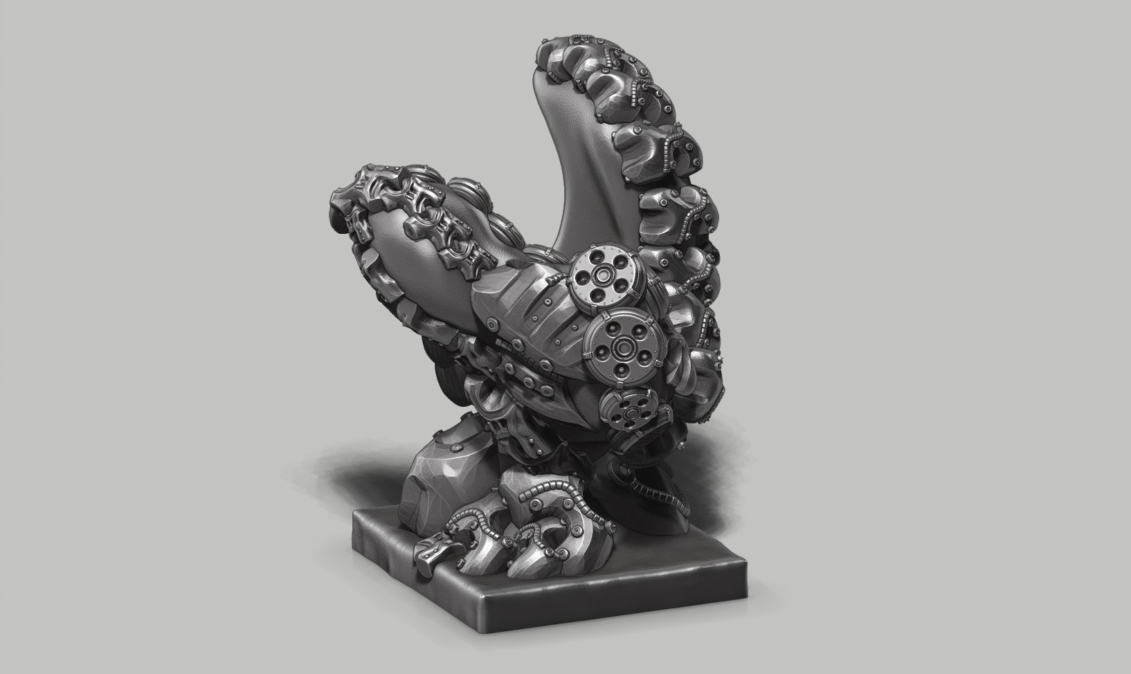 Modern Abstract robotic sculpture 3d print model 149 3D print model_7