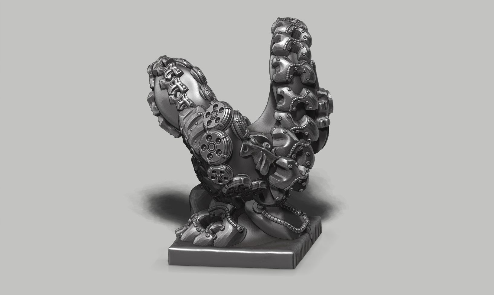 Modern Abstract robotic sculpture 3d print model 149 3D print model_6