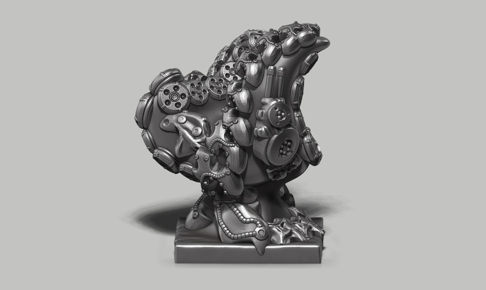 Modern Abstract robotic sculpture 3d print model 149 3D print model_4
