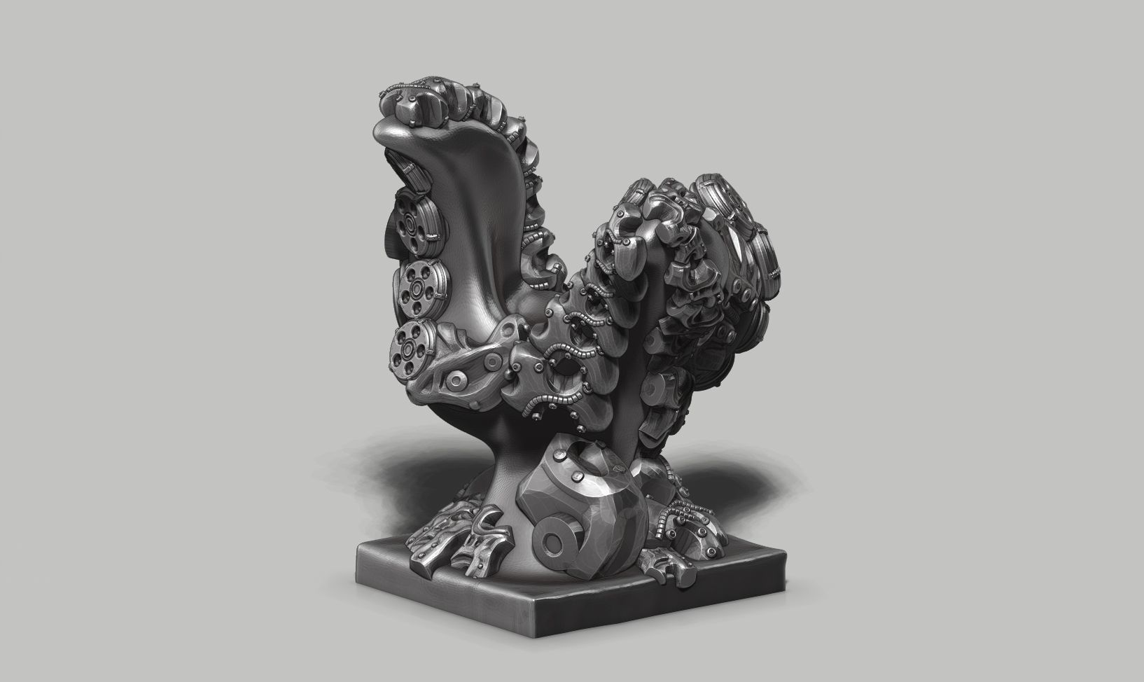 Modern Abstract robotic sculpture 3d print model 149 3D print model_9