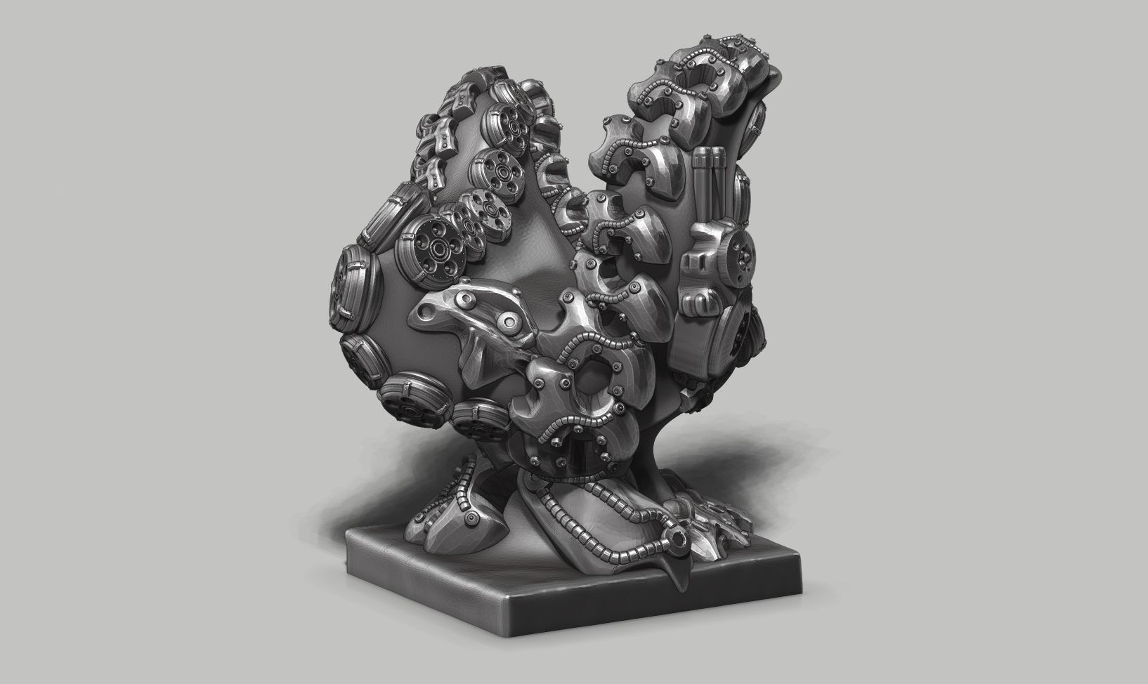 Modern Abstract robotic sculpture 3d print model 149 3D print model_5