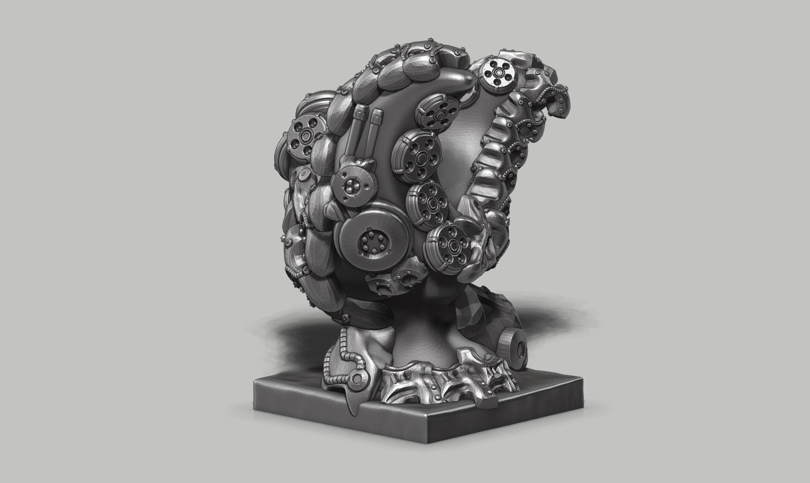 Modern Abstract robotic sculpture 3d print model 149 3D print model_3