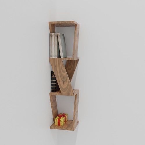 woods v-shaped bookcase 3D model