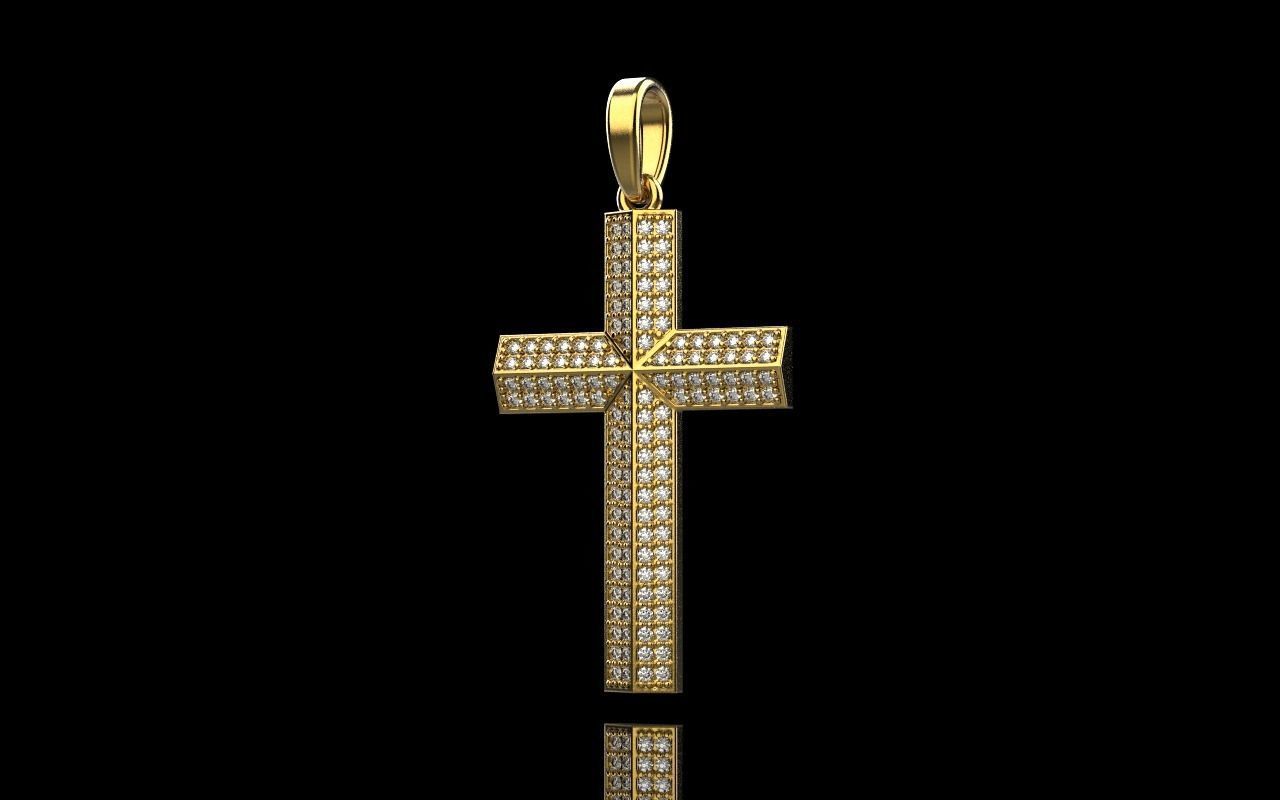 Cross with gems model 302 3D print model_21