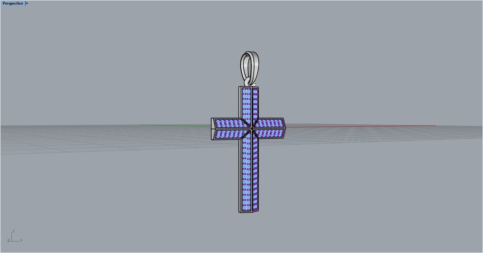 Cross with gems model 302 3D print model_11