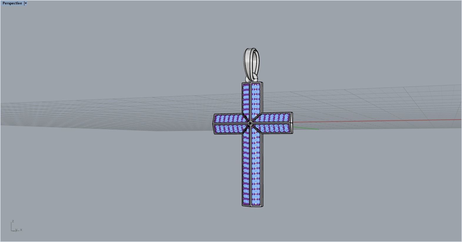 Cross with gems model 302 3D print model_10