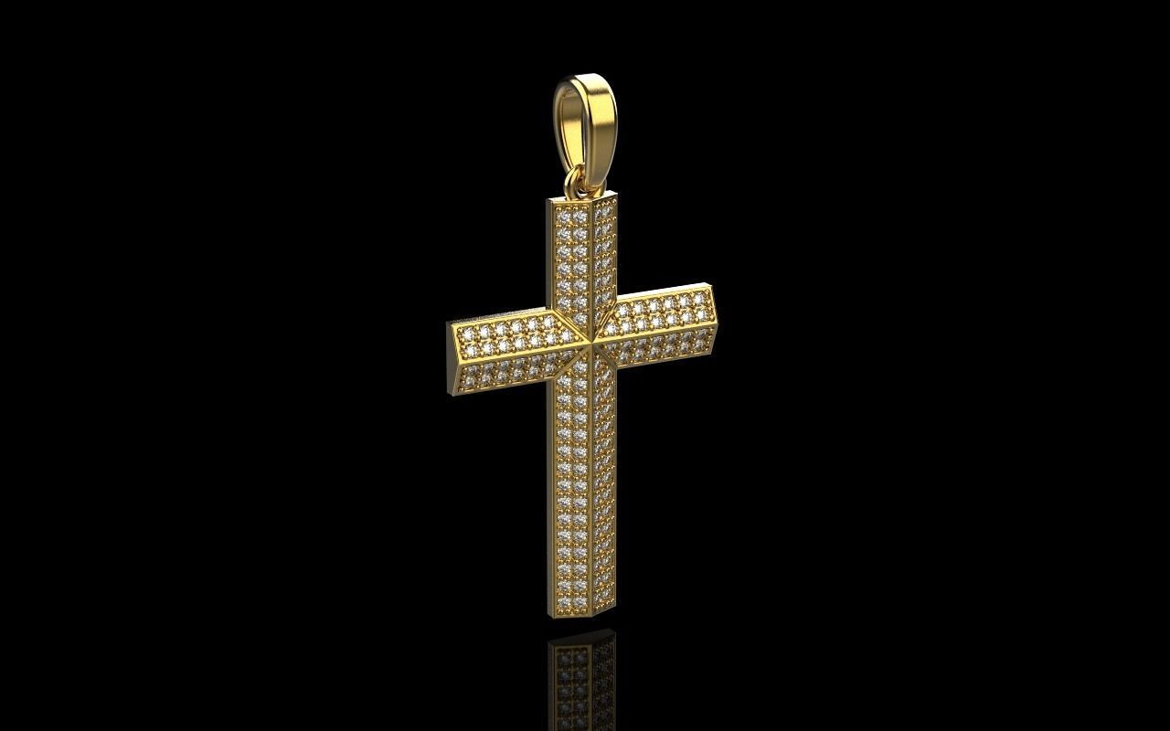 Cross with gems model 302 3D print model_33