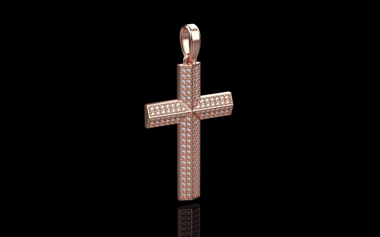 Cross with gems model 302 3D print model_30