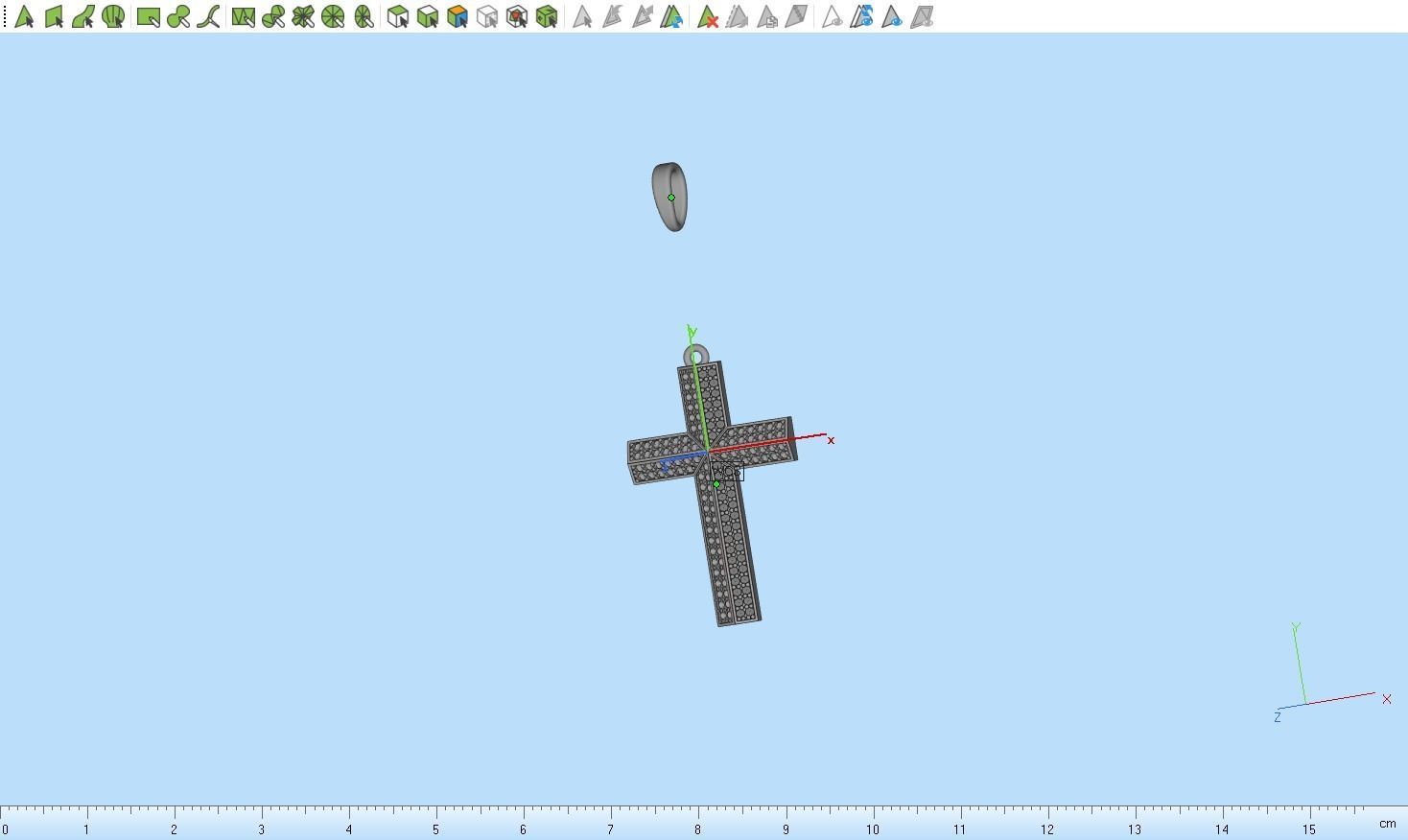 Cross with gems model 302 3D print model_16