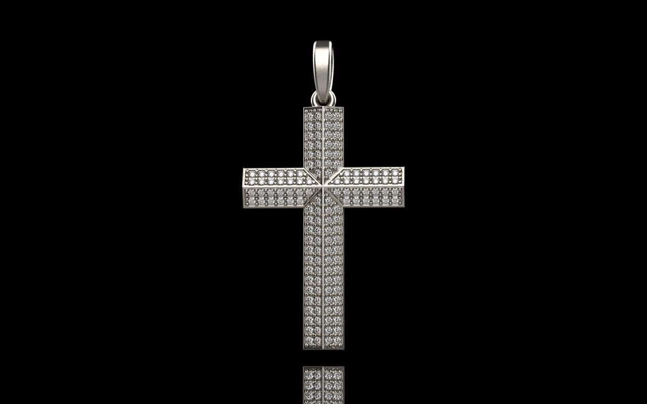 Cross with gems model 302 3D print model_4