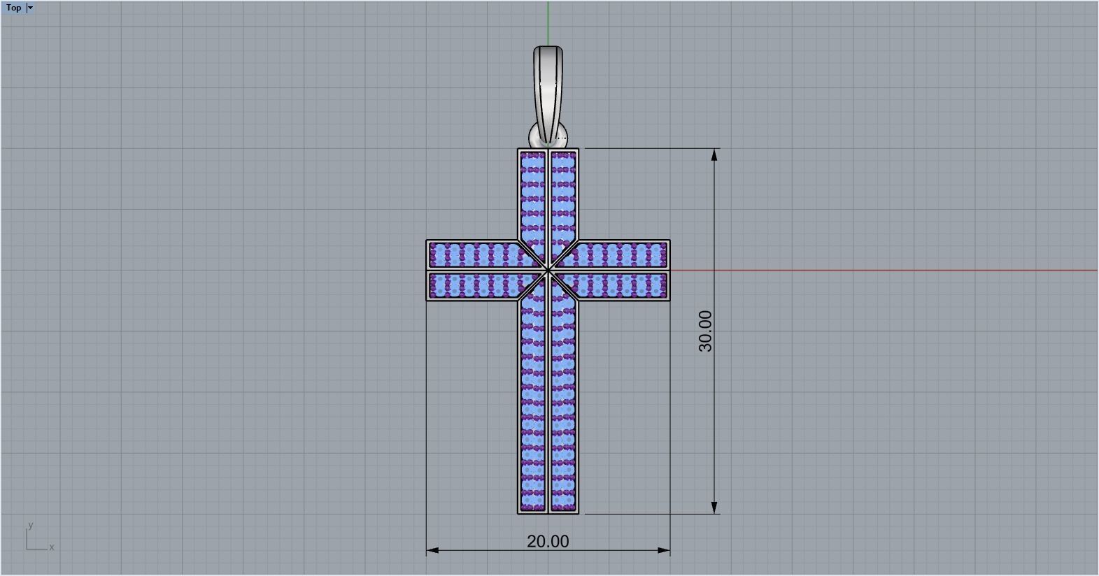 Cross with gems model 302 3D print model_7