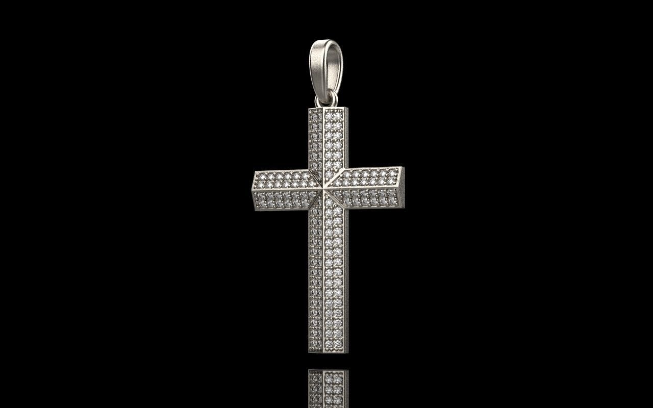 Cross with gems model 302 3D print model_18