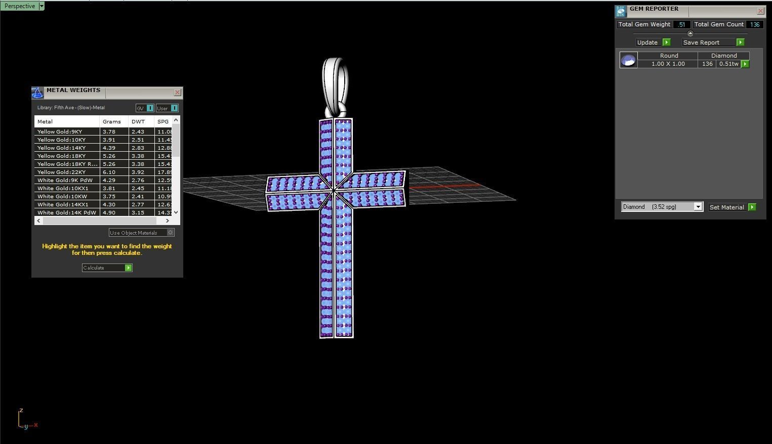 Cross with gems model 302 3D print model_5
