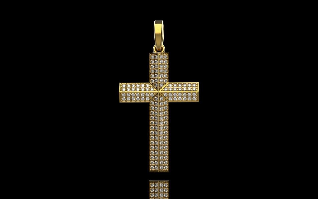 Cross with gems model 302 3D print model_2