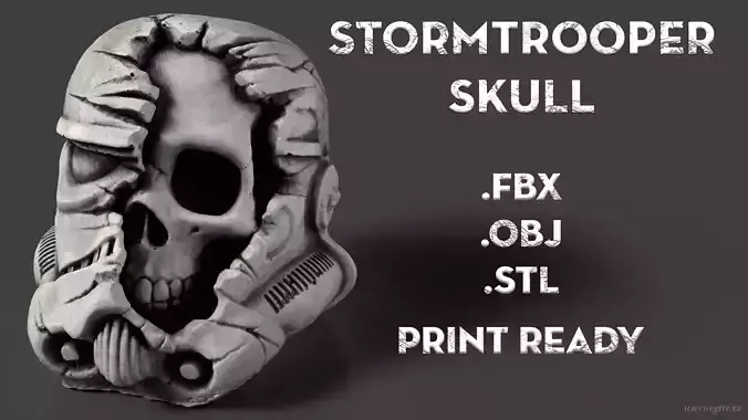 Star Wars Stormtrooper Skull Hybrid - Detailed 3D Model 3D print model