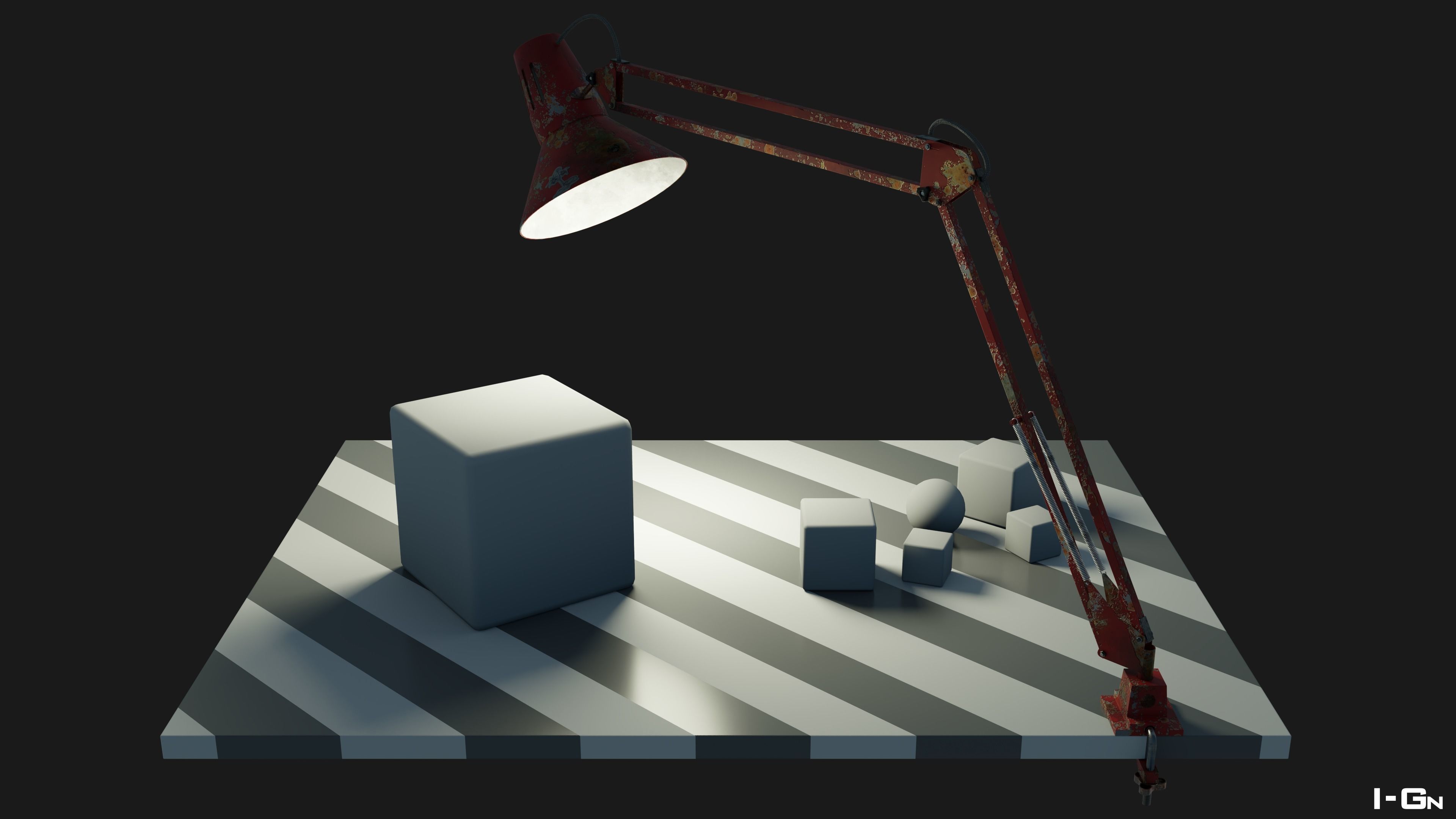 Desk Lamp Old 3D model_4