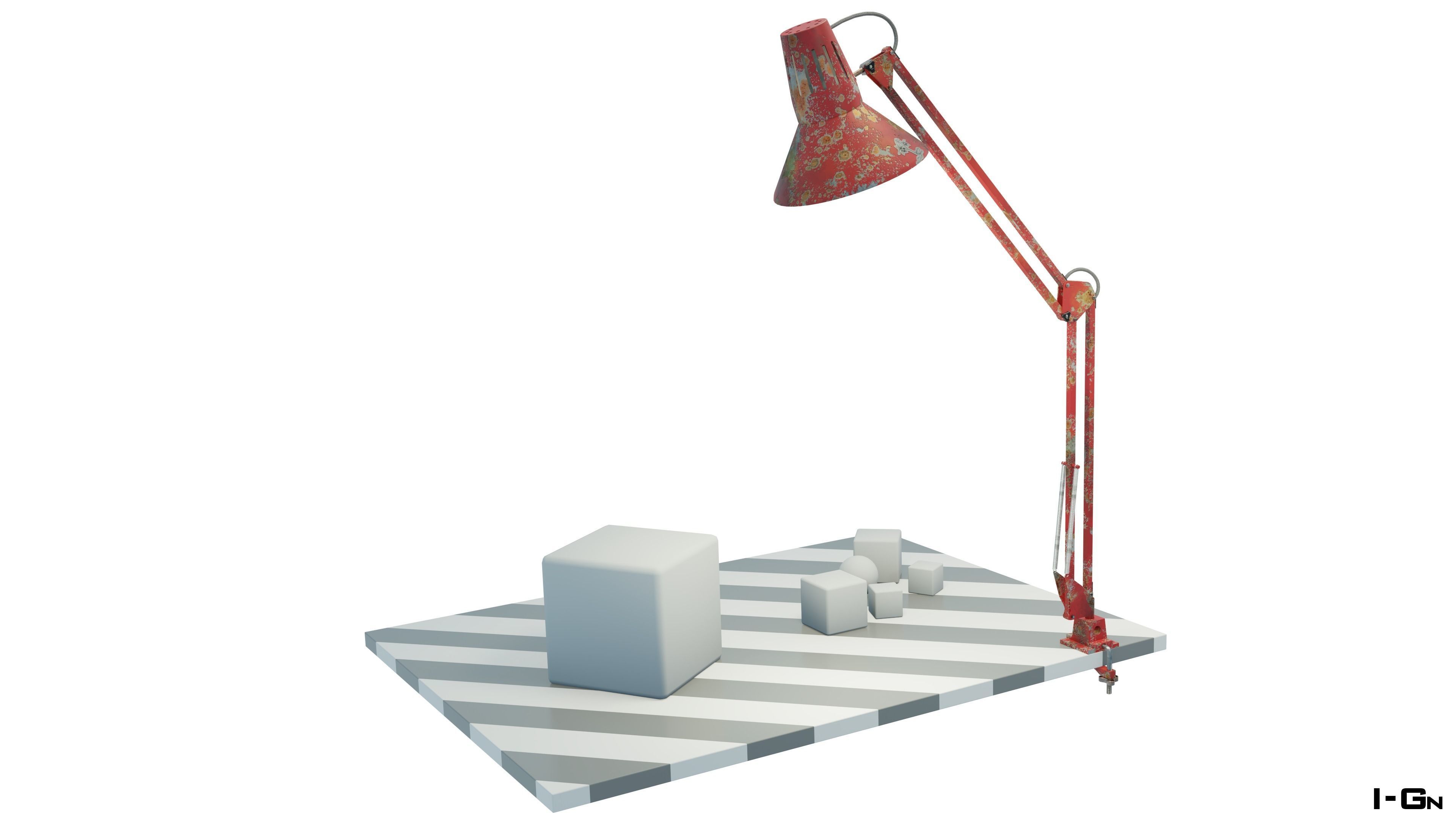 Desk Lamp Old 3D model_2