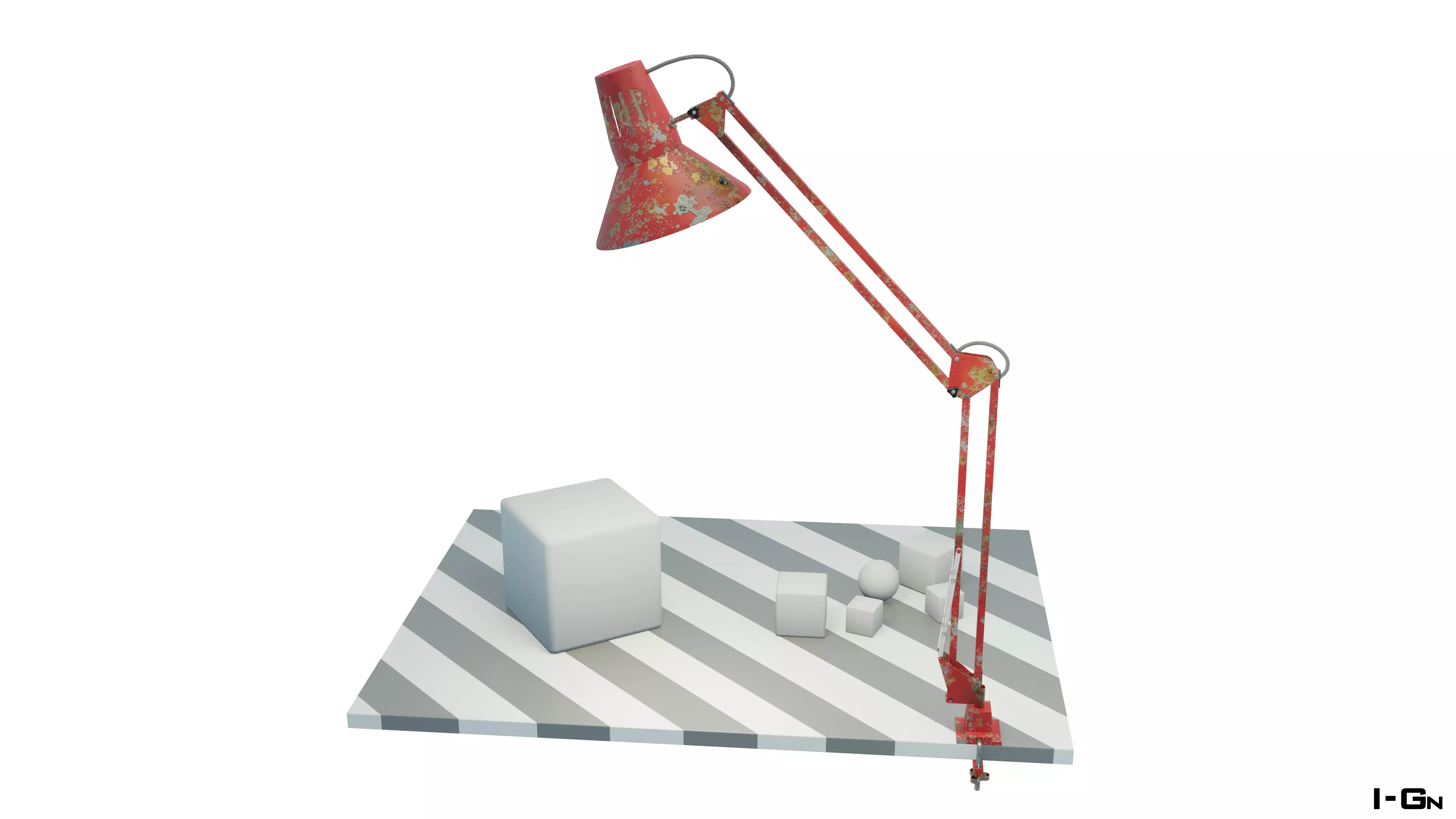 Desk Lamp Old 3D model_0