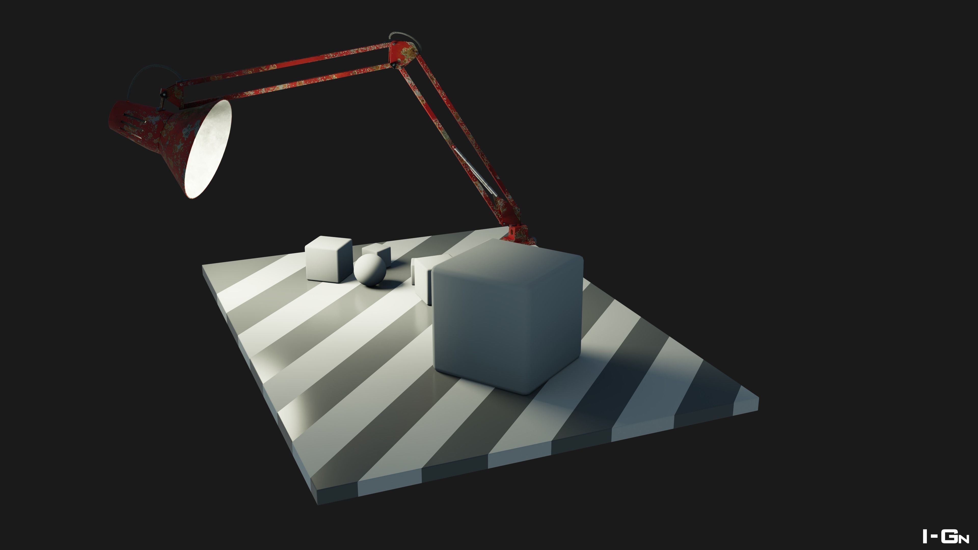 Desk Lamp Old 3D model_5