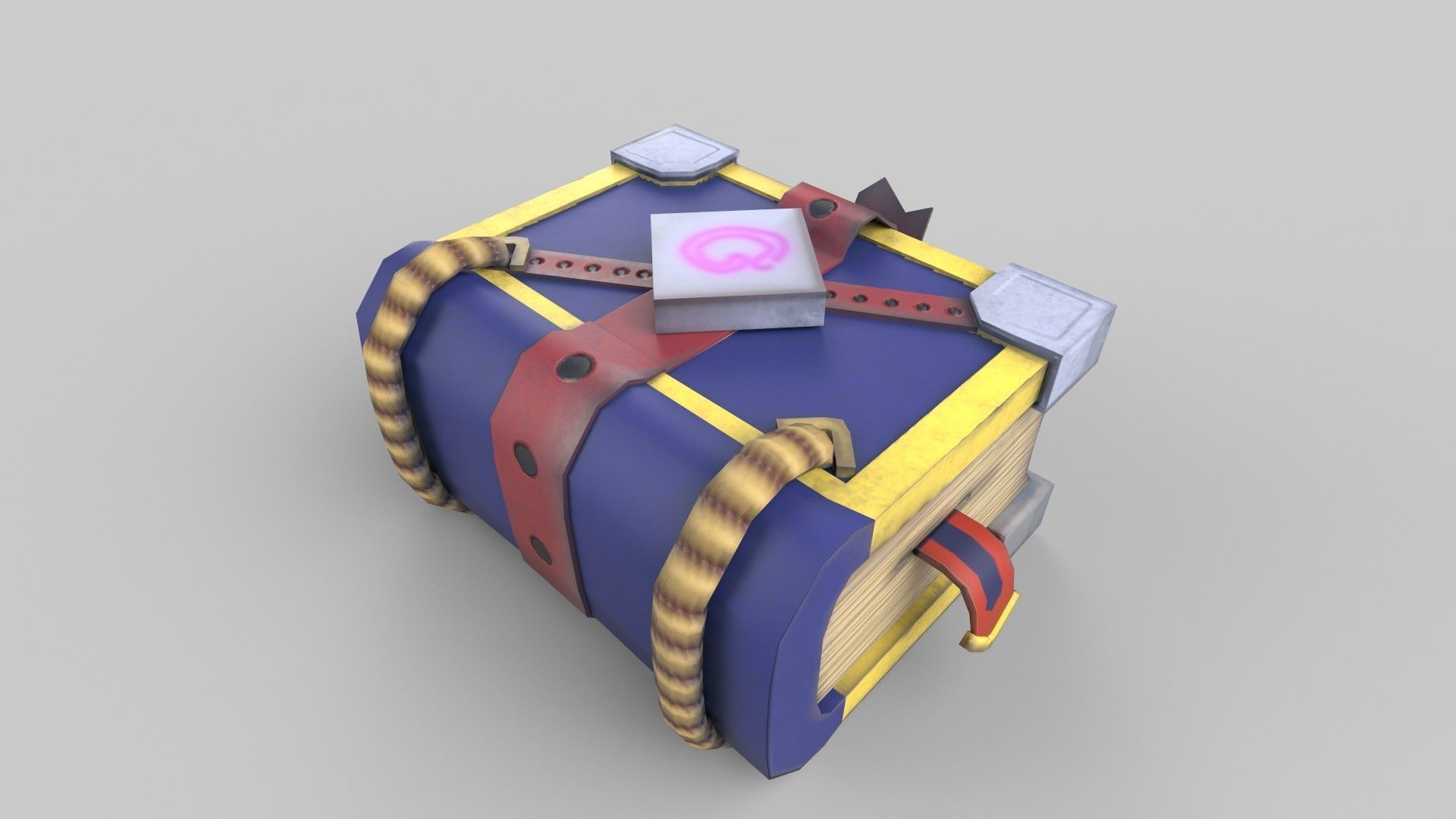 stylized Book Low-poly 3D model_2