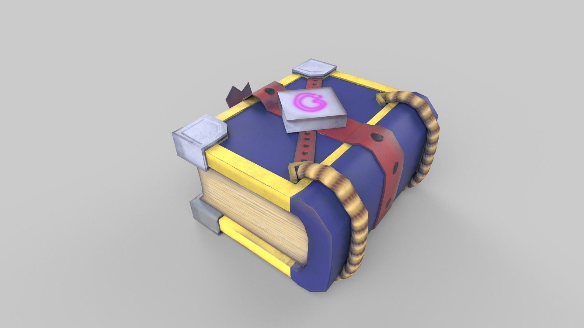 stylized Book Low-poly 3D model_3