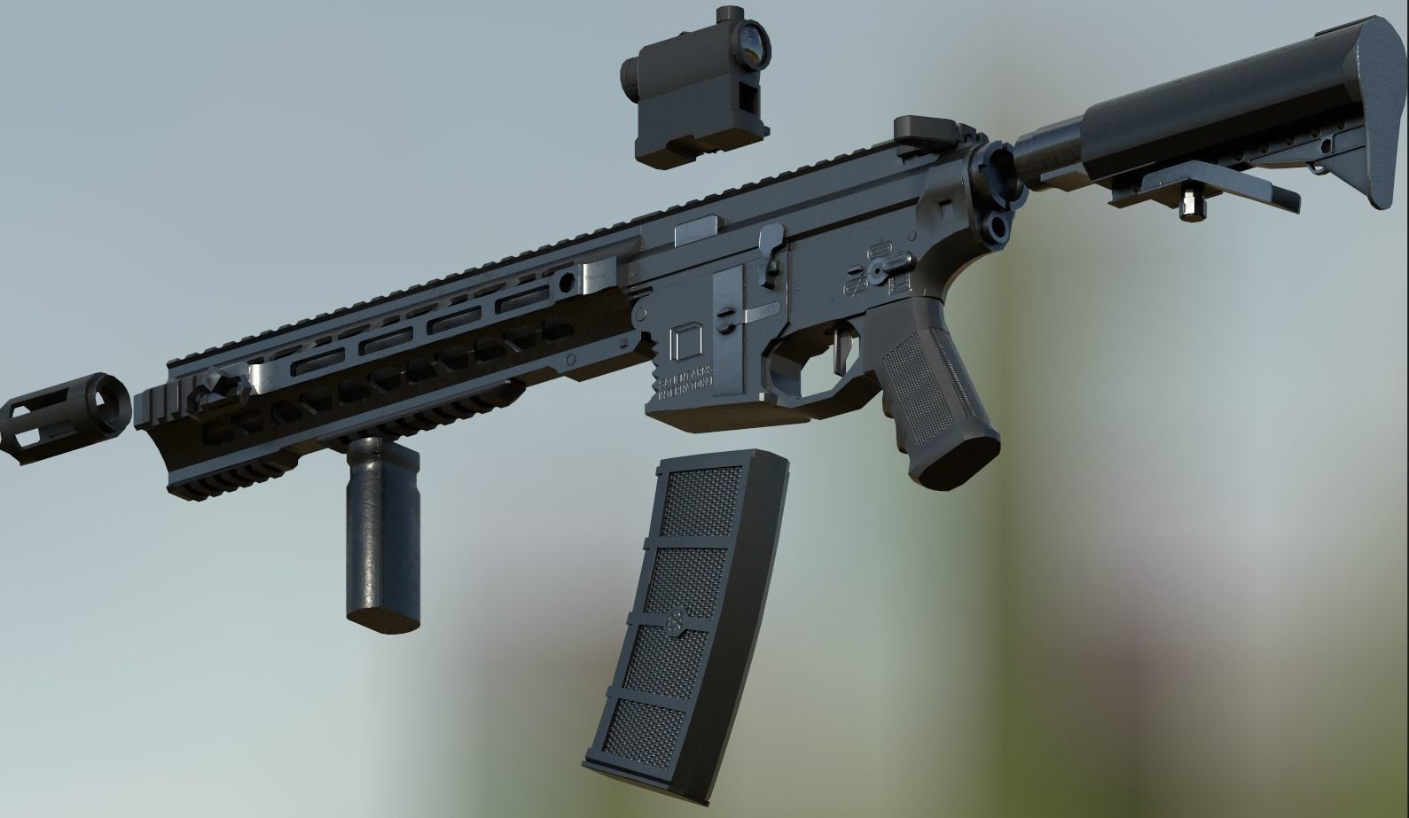3D model SAY GRY AR-15 Assault Rifle VR / AR / low-poly | CGTrader