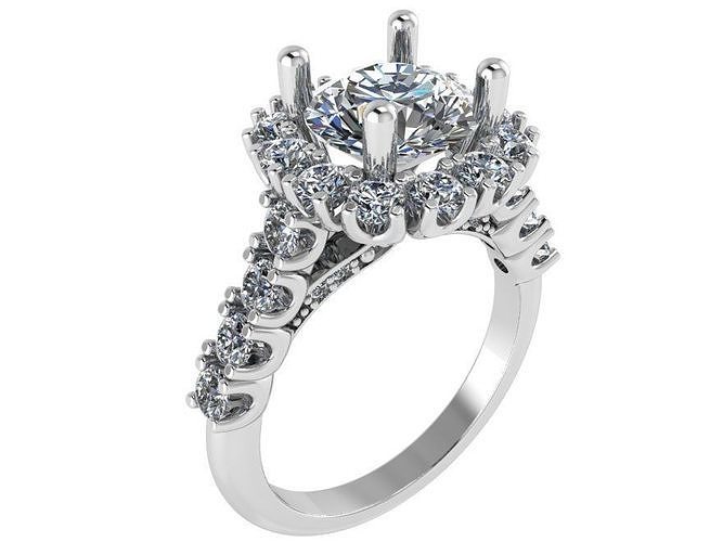 Peg Head Cathedral Diamond Ring 1873 3D print model 3D print model
