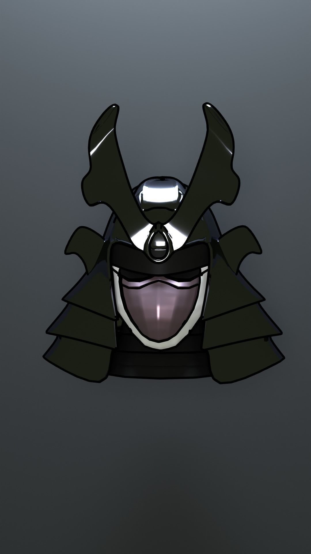 Samurai Helmet Low-poly 3D model_7