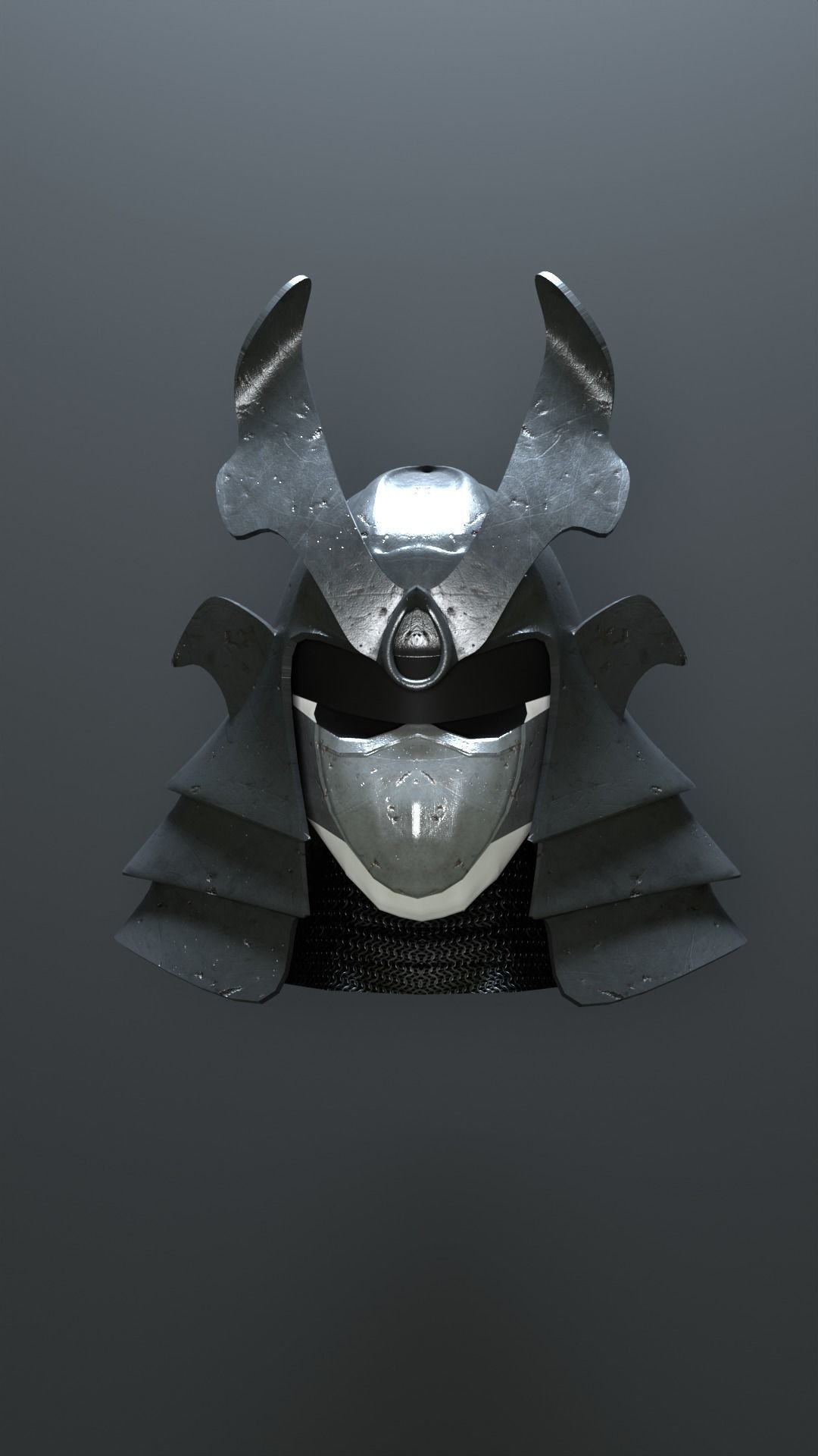 Samurai Helmet Low-poly 3D model_8
