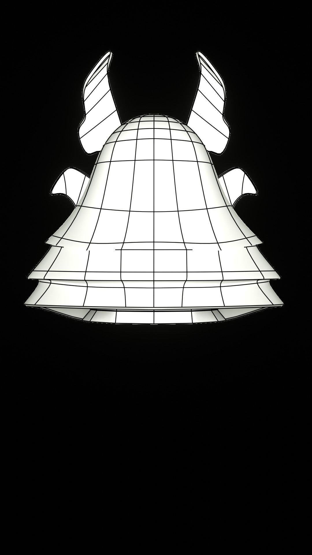 Samurai Helmet Low-poly 3D model_3