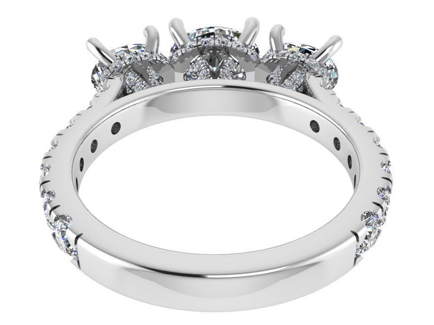 3-Stone Engraving Ring 1876 3D print model 3D print model_3