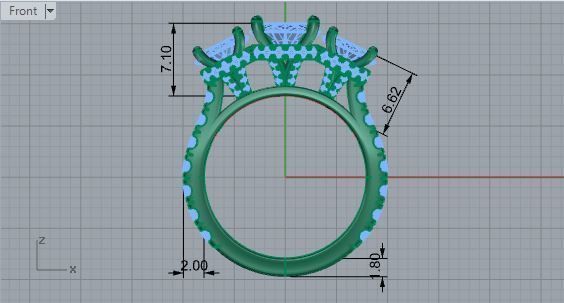 3-Stone Engraving Ring 1876 3D print model 3D print model_5