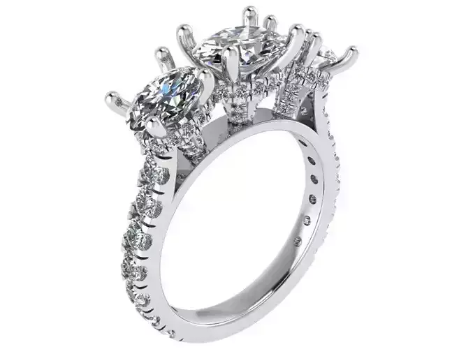 3-Stone Engraving Ring 1876  3D print model