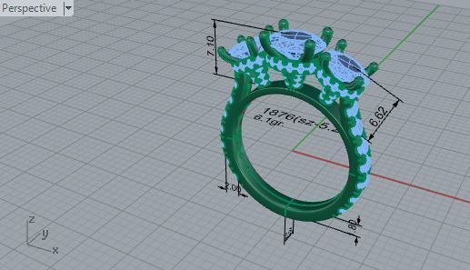 3-Stone Engraving Ring 1876 3D print model 3D print model_7