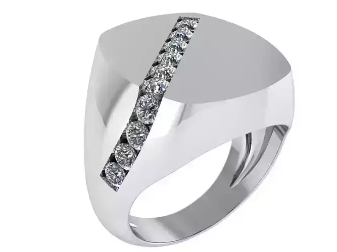 Diamond Signet Ring 1877 3D print model