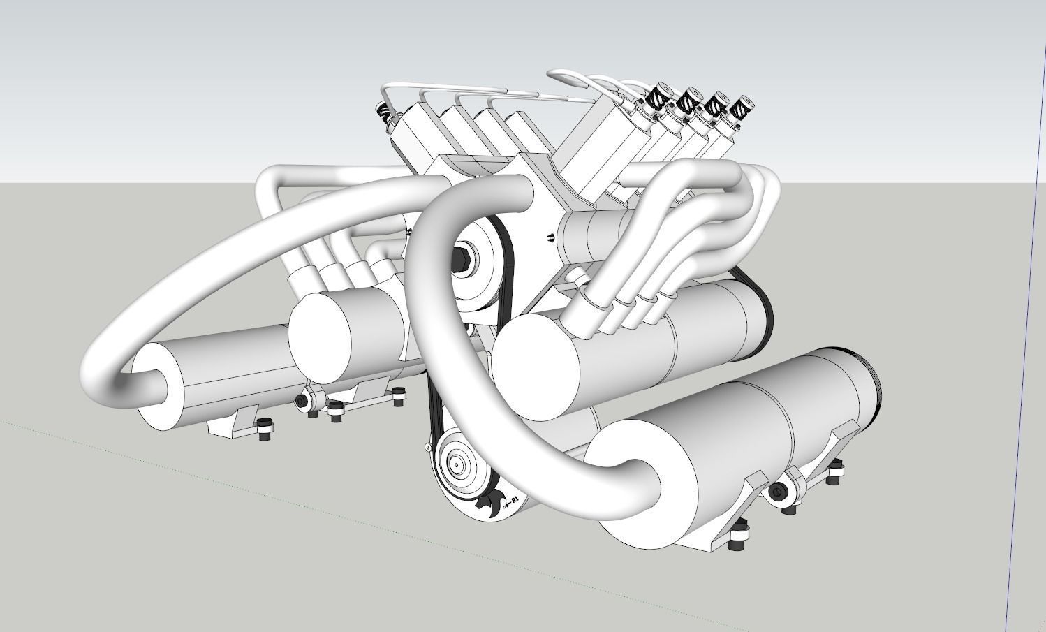 Engine V8 3D model_1