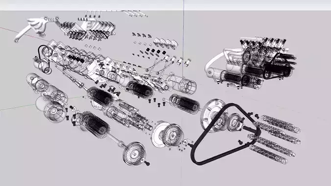 Engine V8 3D model