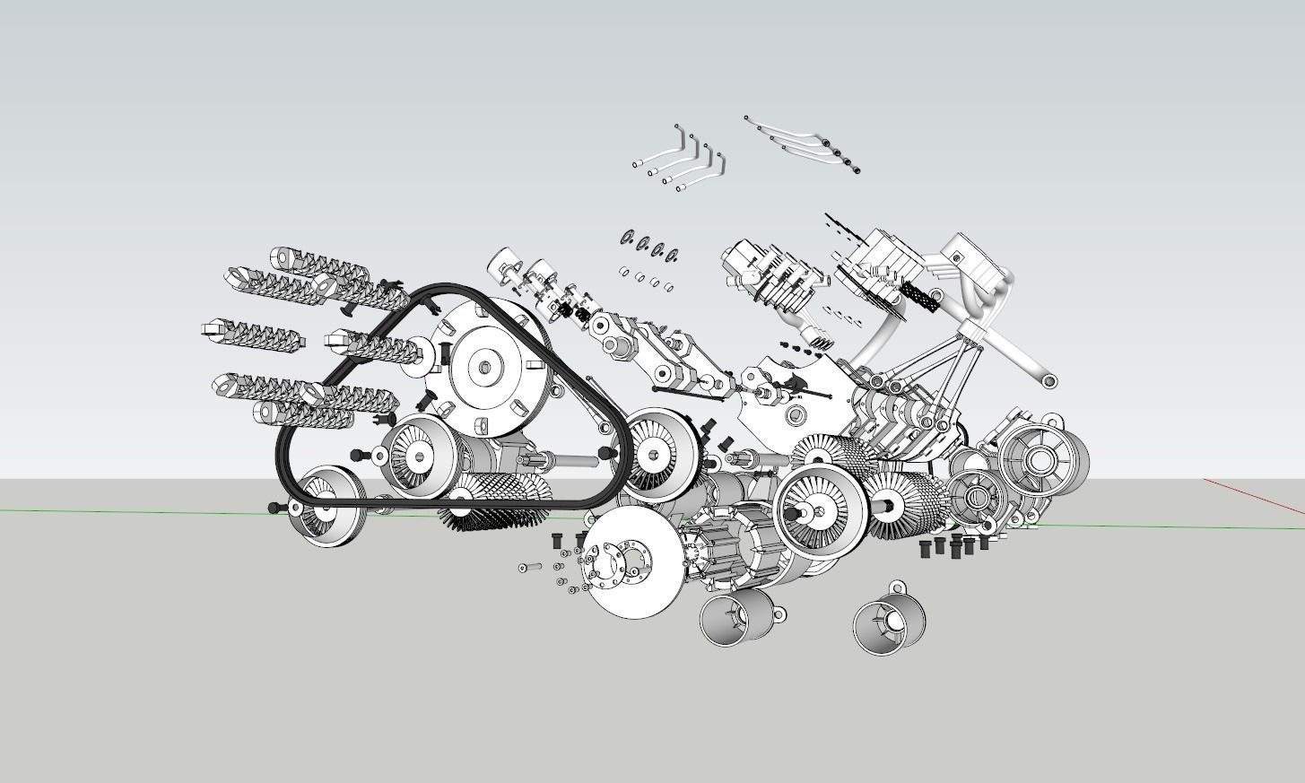 Engine V8 3D model_4