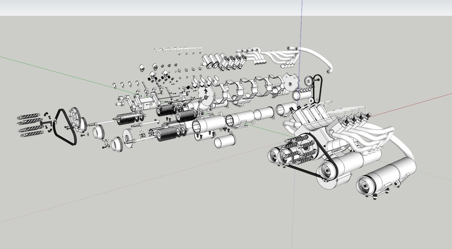 Engine V8 3D model_5