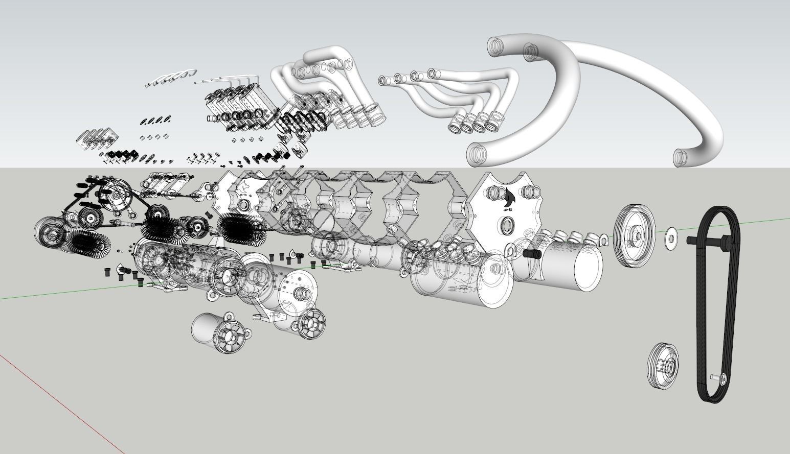 Engine V8 3D model_3