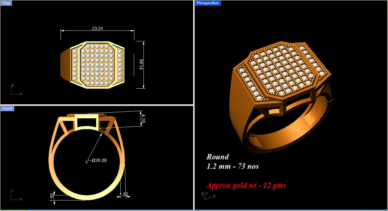 Men Ring 36 3D print model_6