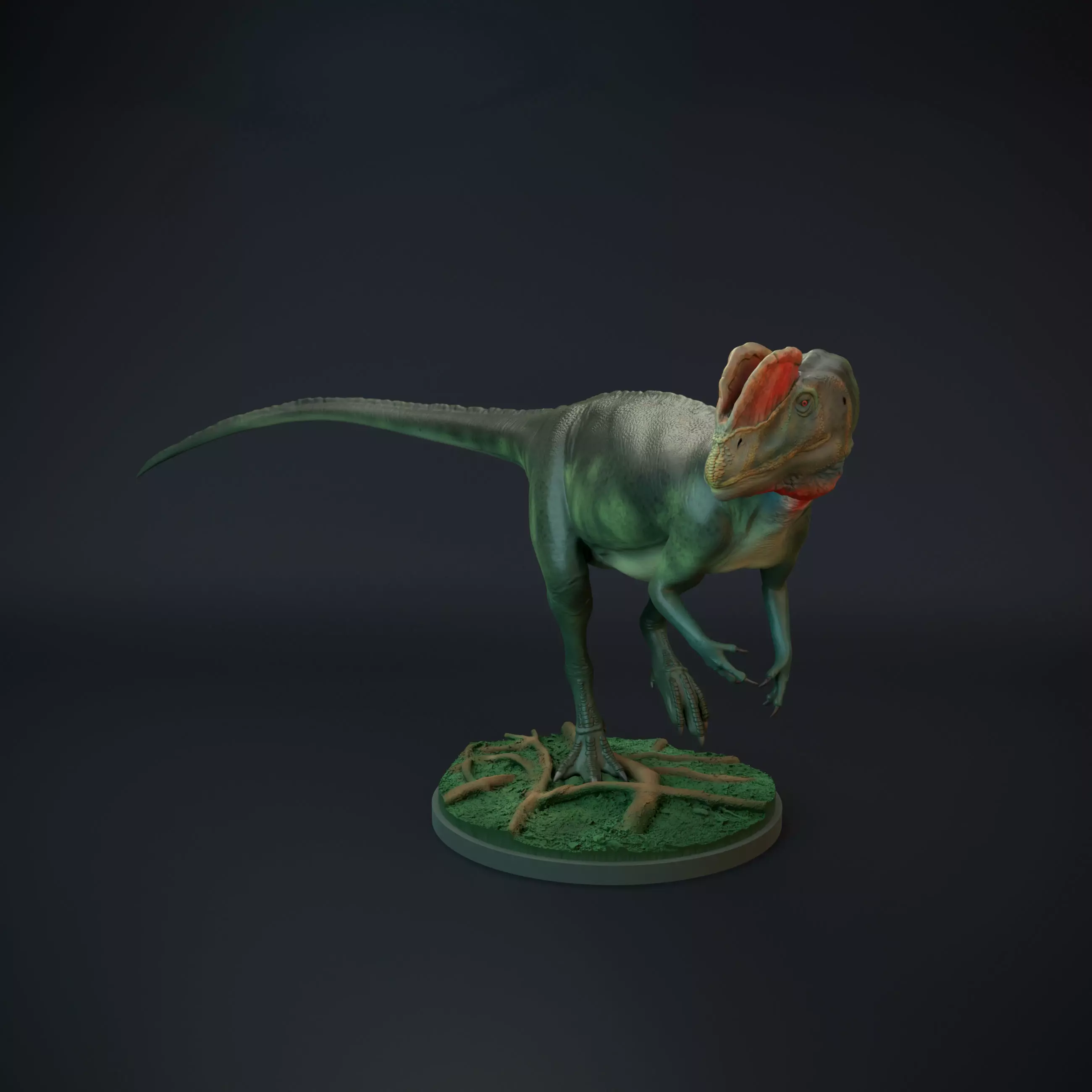 Dilophosaurus walking 3D print model