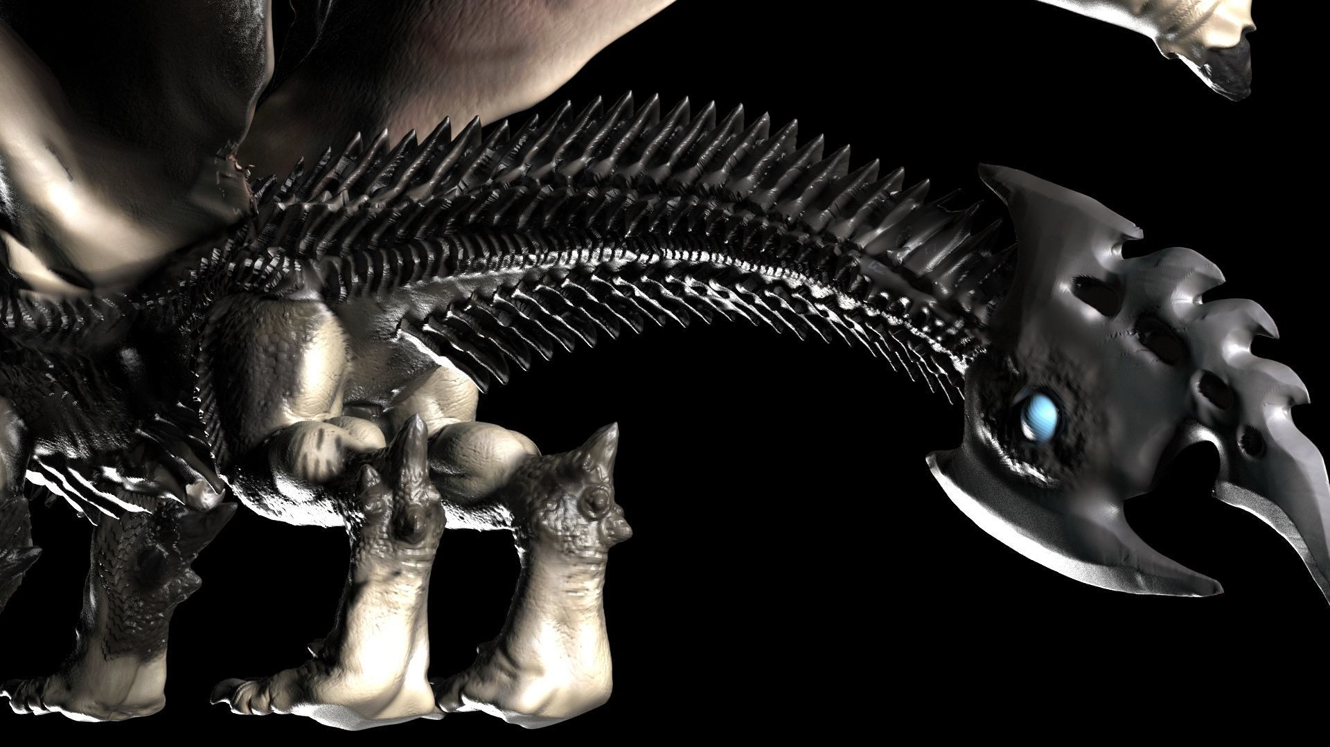 Epic 3D dragon Model 90k Low-poly 3D model_5