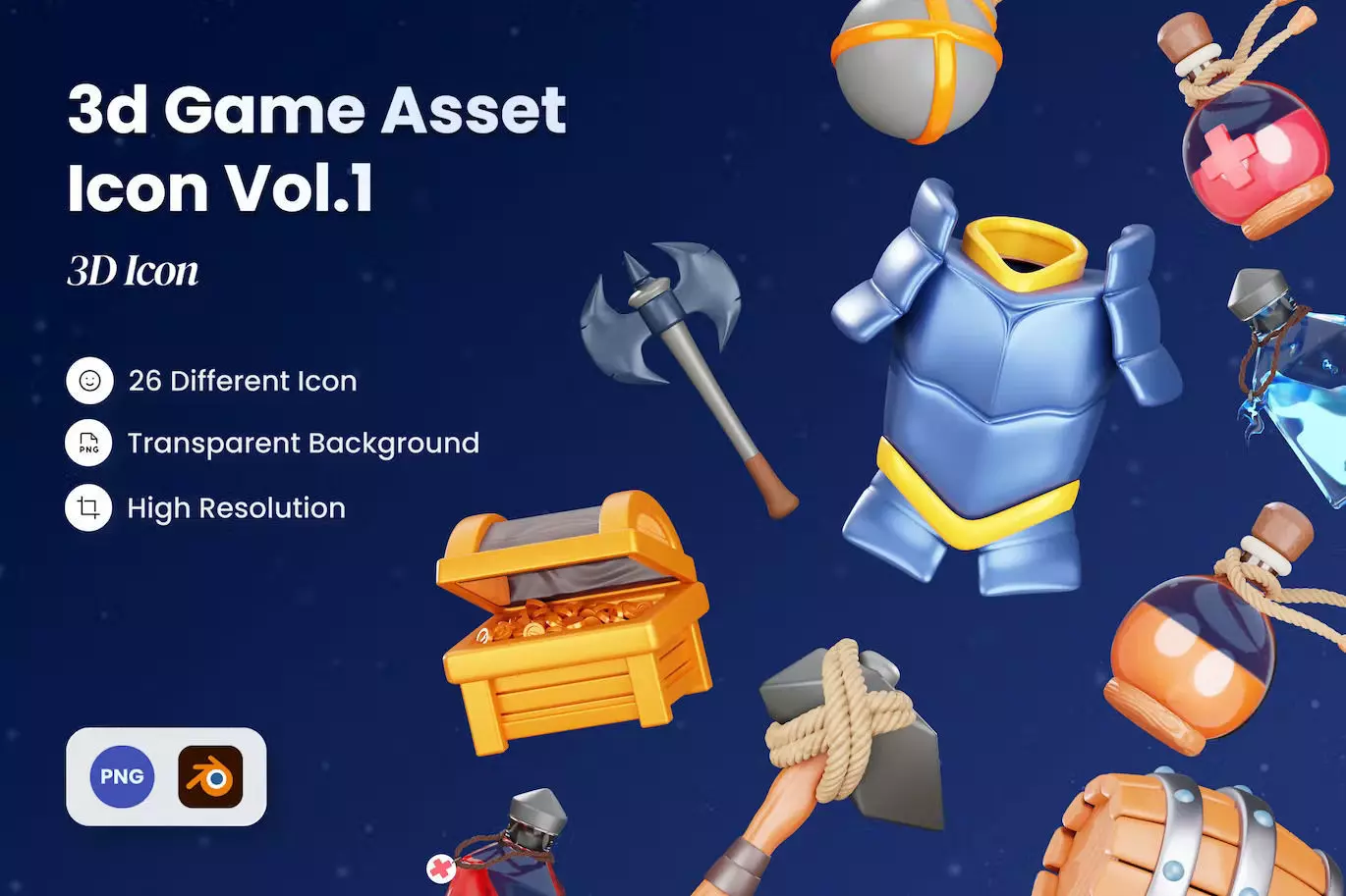 3d Game Asset Icon  3D model_0