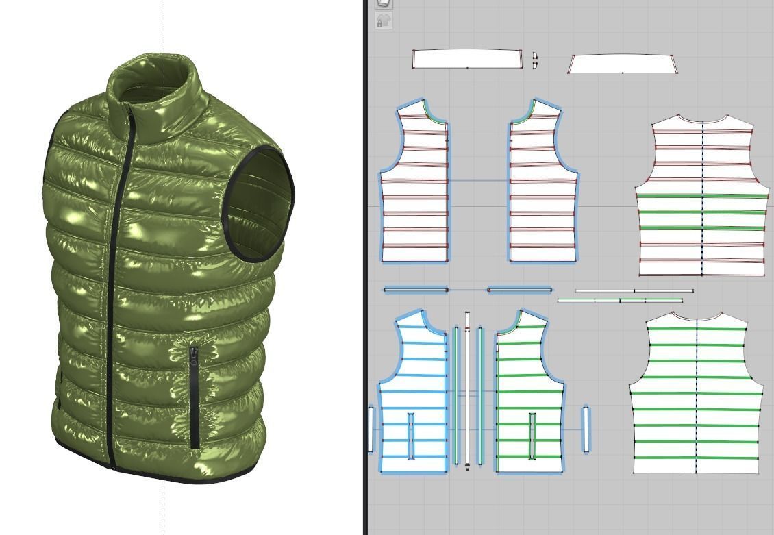 Sleeveless Gilet Jacket 3D model_1