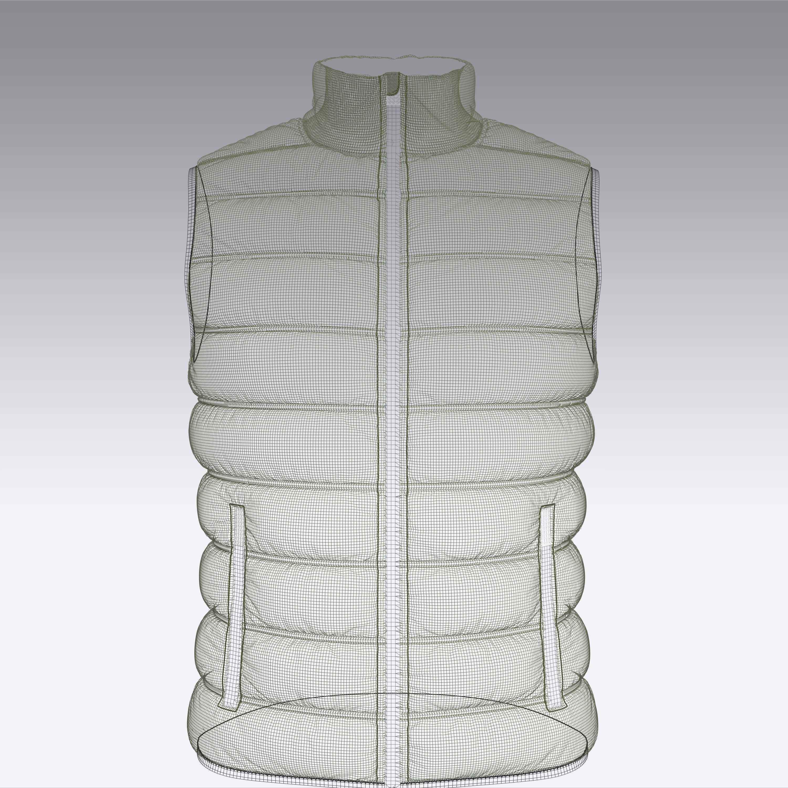 Sleeveless Gilet Jacket 3D model_3