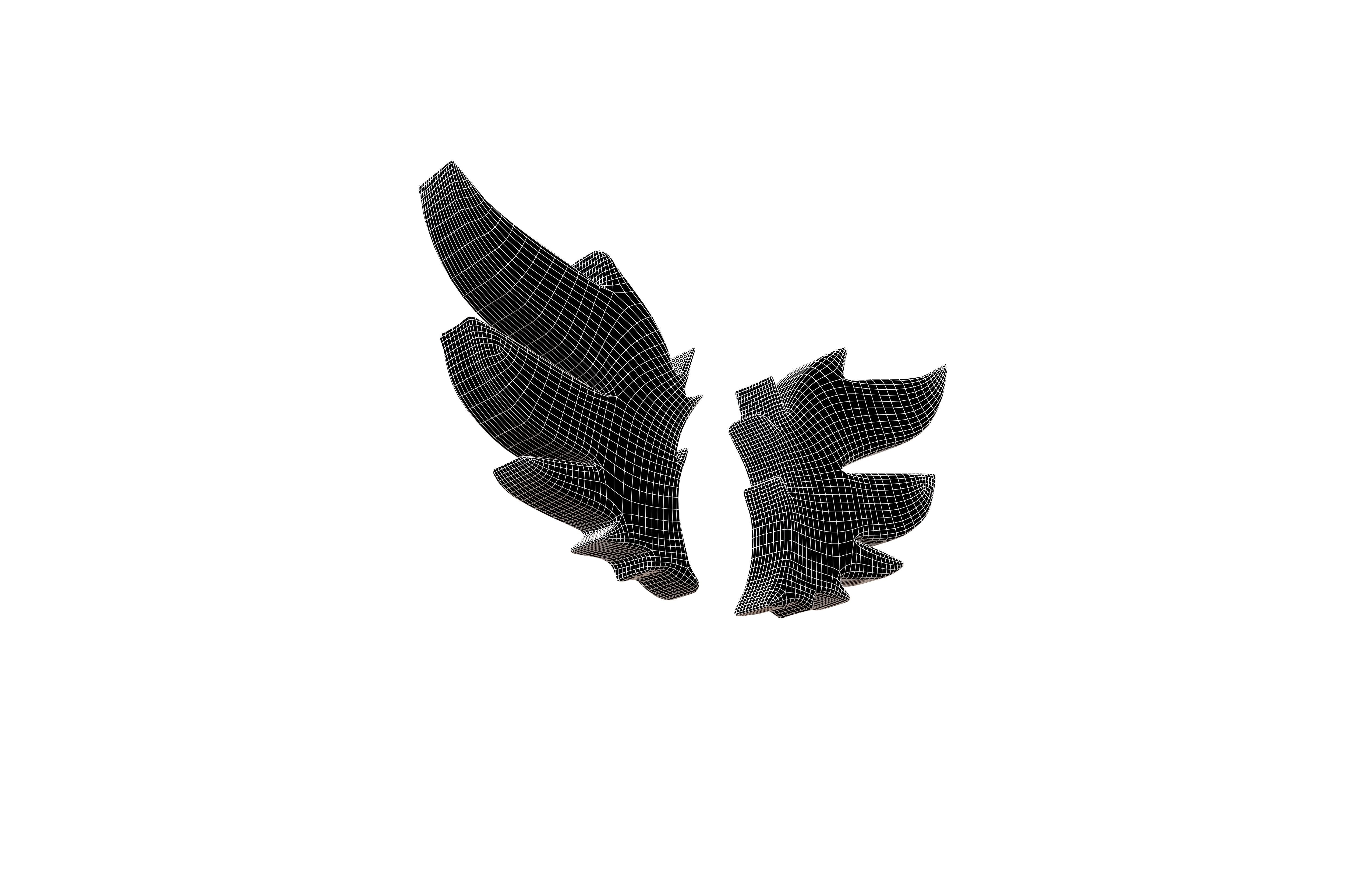 Wing Symbol v1 003 Low-poly 3D model_6