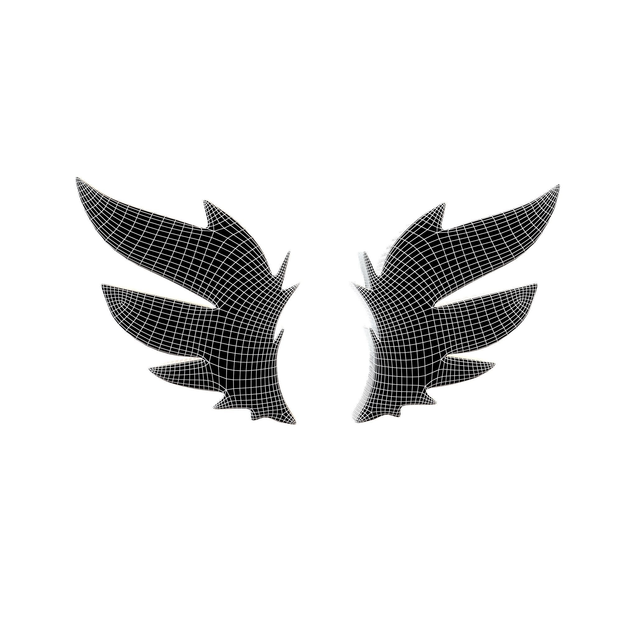 Wing Symbol v1 003 Low-poly 3D model_7
