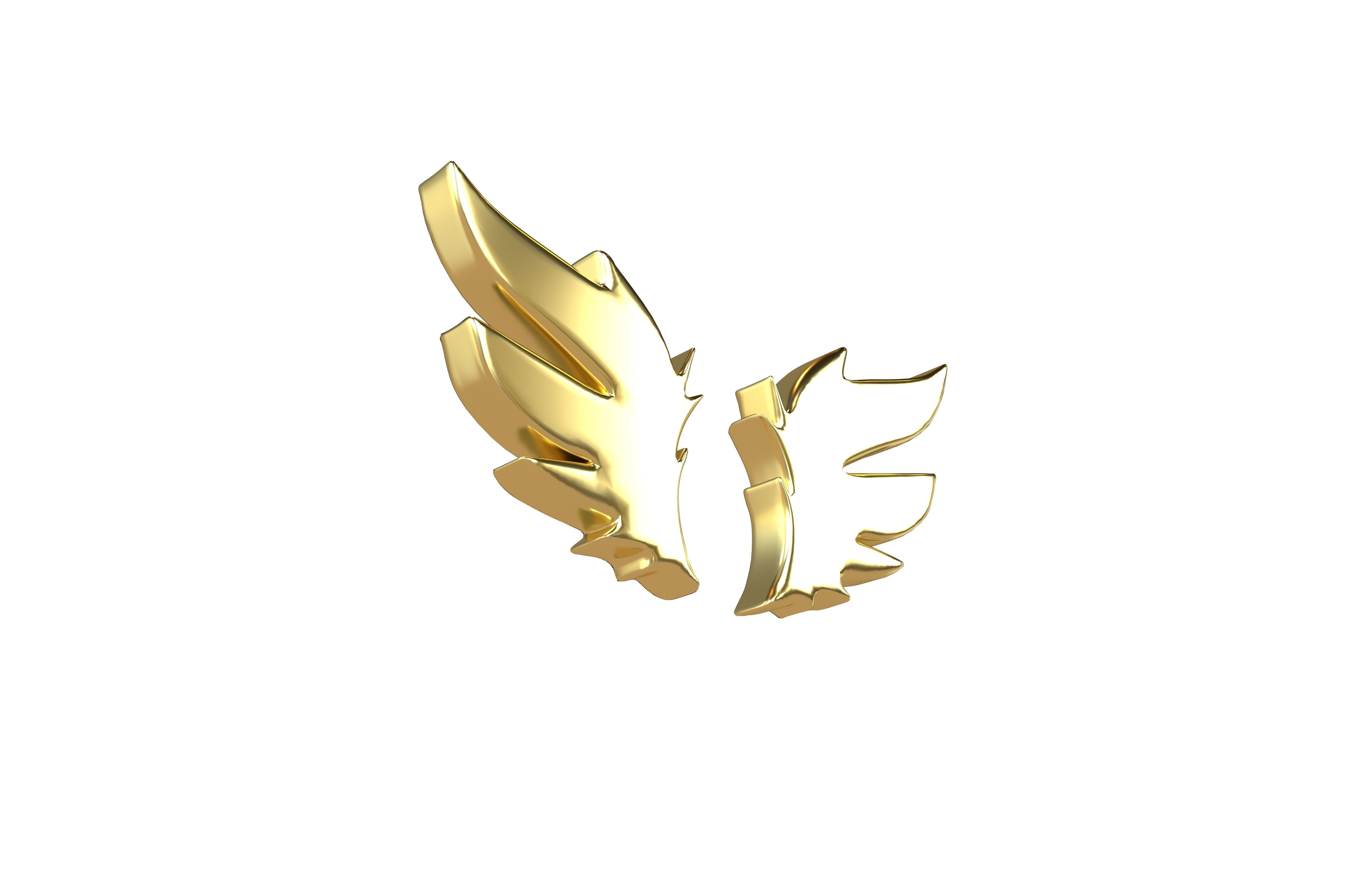 Wing Symbol v1 003 Low-poly 3D model_2