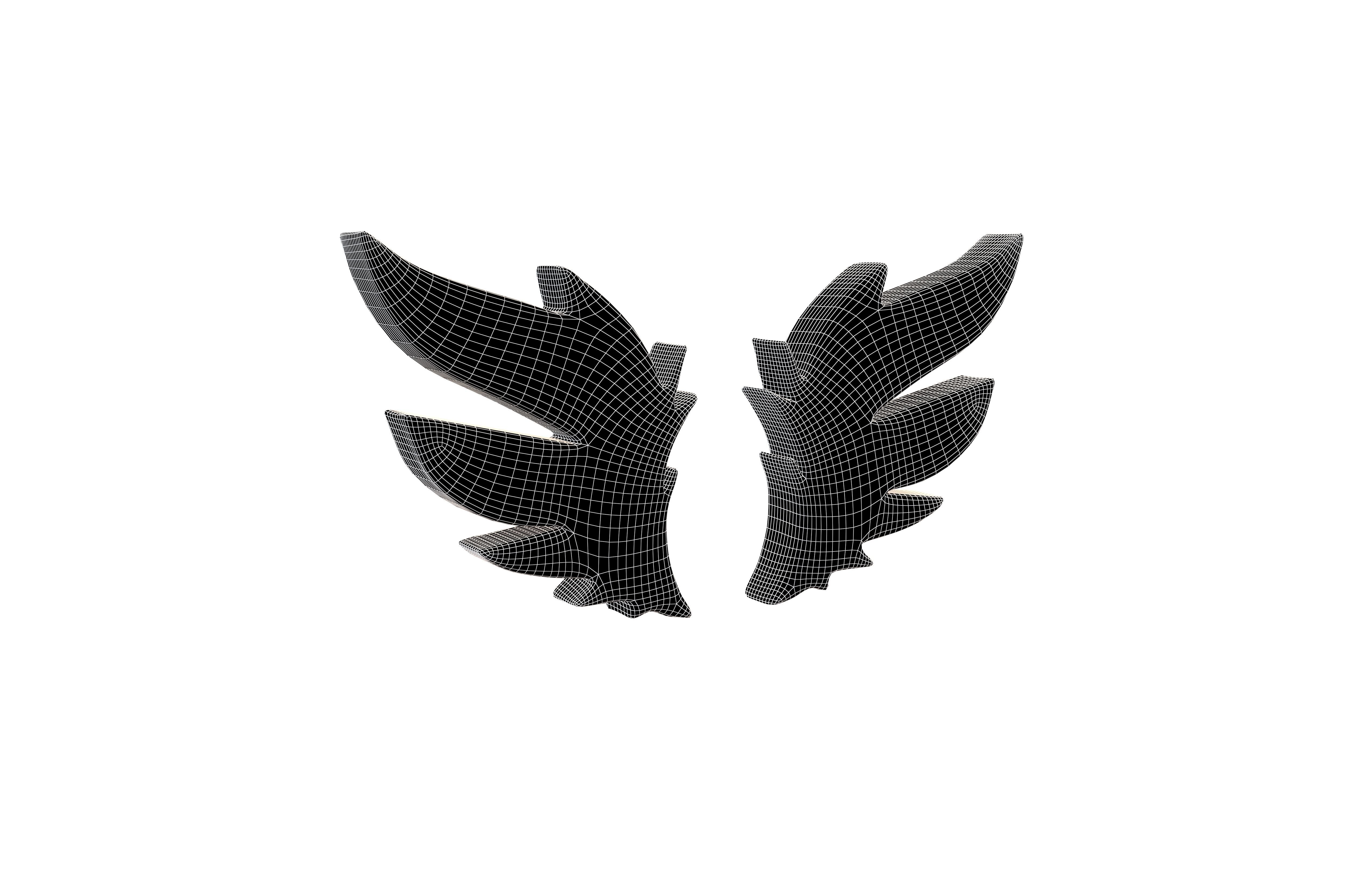 Wing Symbol v1 003 Low-poly 3D model_4